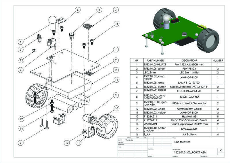 Final assembling drawing shows all necessary mechanical components of the device