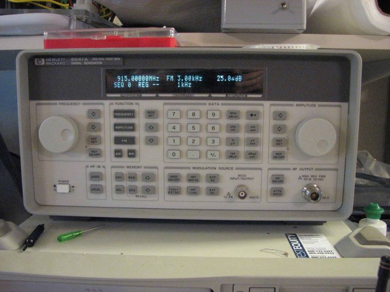 The Hewllet Packard Signal Generator Type 8647A is the basic RF engineers support